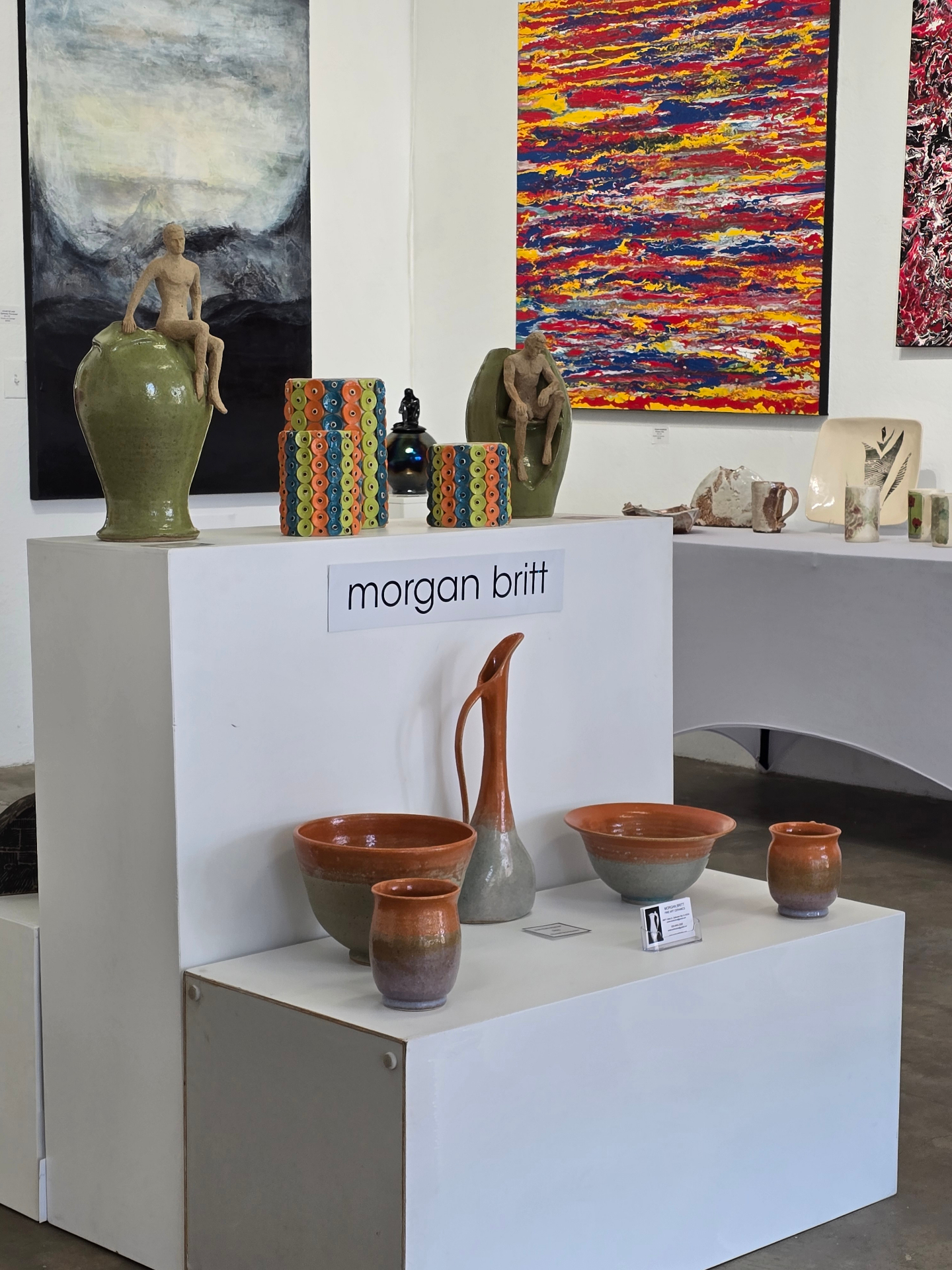 Morgan Britt ceramics on display at gallery