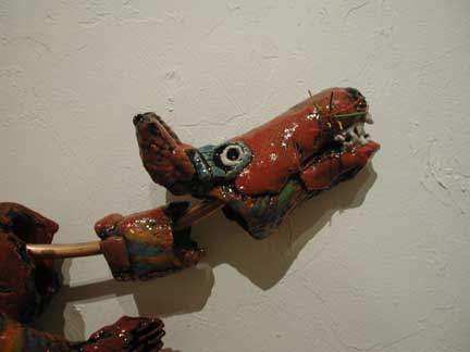 Bite Me — ceramic dog wall sculpture